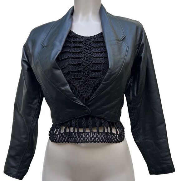 NWOT H&M Crop Top Women's Large Black Halter Ribbon Embroidered Crochet Overlay - Picture 10 of 12